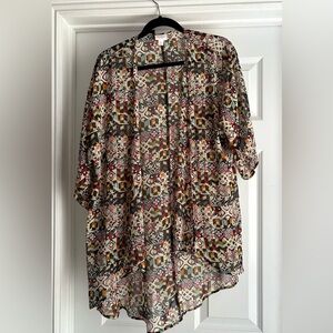 LuLaRoe Multicolor Geometric Kimono